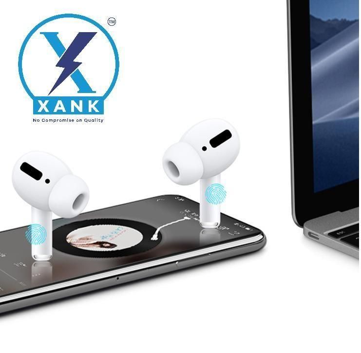 XANK AirPods Pro-Style Wireless Earbuds with Bluetooth 5.1 & Wireless Charging Case (White)
